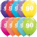Age 90, pack of 6 latex balloons. Age 90, pack of 6 latex balloons.