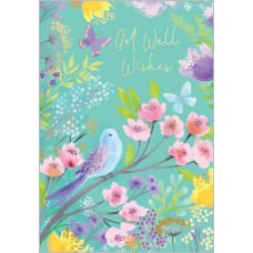 Floral get well wishes card
