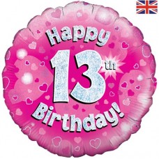 18" helium filled age 13 balloon (Collection only - select click and collect on checkout page) 18" helium filled age 13 balloon (Collection only - select click and collect on checkout page)