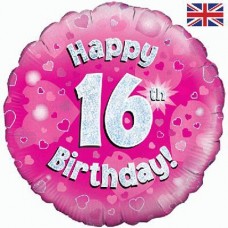 18" helium filled age 16 balloon. (Collection only - select click and collect on checkout page) 18" helium filled age 16 balloon. (Collection only - select click and collect on checkout page)