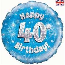 18" helium filled age 40 balloon (Collection only - select click and collect on checkout page) 18" helium filled age 40 balloon (Collection only - select click and collect on checkout page)