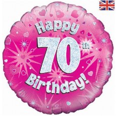 18" helium filled age 70 balloon. (Collection only - select click and collect on checkout page) 18" helium filled age 70 balloon. (Collection only - select click and collect on checkout page)
