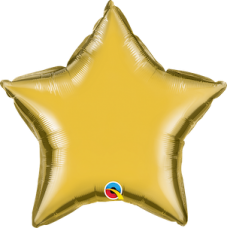 18" helium filled plain Gold star balloon. (Collection only - select click and collect on checkout page)