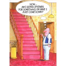 Upstairs or downstairs, humour card