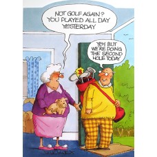 Playing the second hole today, humour card
