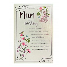 Floral Mum happy birthday card