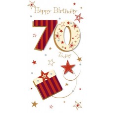 Luxury age 70 Happy Birthday card by Talking Pictures