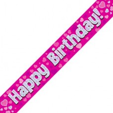Pink Happy Birthday banner
