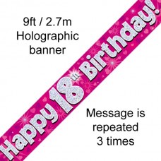 Age 18 pink banner