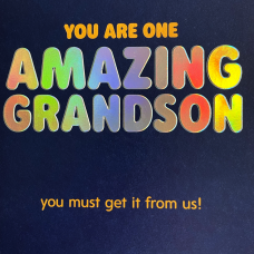 Contemporary Amazing Grandson birthday card