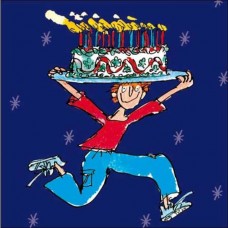 QUENTIN BLAKE, CAKE AND CANDLES BIRTHDAY CARD