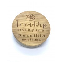 Friendship, Wooden laser engraved candle lid. - Free Of Charge with sentiment's scented candle Friendship, Wooden laser engraved candle lid. - Free Of Charge with sentiment's scented candle
