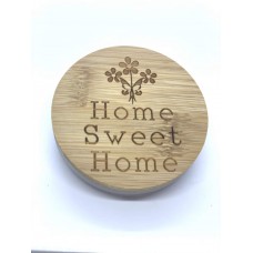 Home sweet home, Wooden laser engraved candle lid. - Free Of Charge with sentiment's scented candle