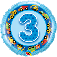 18" helium filled age 3 balloon  (Collection only - select click and collect on checkout page)