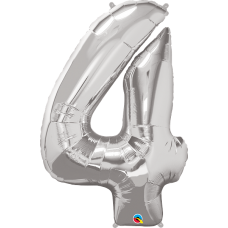 Large helium filled silver number 4   (Collection only - select click and collect on checkout page)