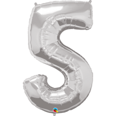 Large helium filled silver number 5 (Collection only - select click and collect on checkout page)