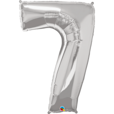 Large helium filled silver number 7   (Collection only - select click and collect on checkout page)