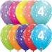 Age 4, pack of 6 latex balloons Age 4, pack of 6 latex balloons