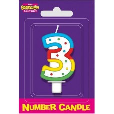 Number 3 cake candle