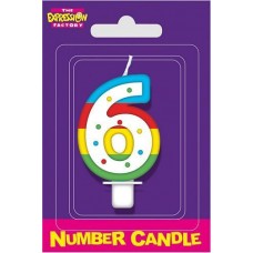 Number 6 cake candle